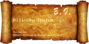 Biliczky Ibolya névjegykártya